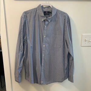 Vineyard Vines Navy and White Gingham Shirt